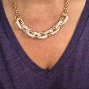 Gold Necklace & Earrings with Iridescent Stones